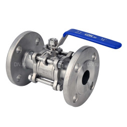 Кран шаровой BV3232P(3pc)-FP-F-H Ду50 Ру40, полнопроходной, трехсоставной, нержавеющая сталь 316, уплотнение - PTFE, фланцевый с рукояткой 14х14