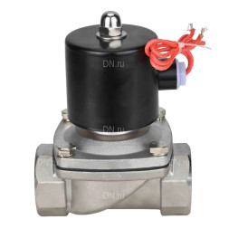 Клапан электромагнитный VS131-NT-NC-220VAC 3/8″ Ду10 Ру10, соленоидный двухходовой, корпус - нержавеющая сталь 304, уплотнение - NBR, резьбовой, нормально-закрытый, прямого действия, катушка - 220В