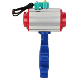 Затвор дисковый поворотный WBV1631N-2W-Fb-H Ду65 Ру16 LUG корпус - чугун QT450, диск - нержавеющая сталь 304, уплотнение - NBR, с пневмоприводом PA-DA-065 и магнитным переключателем ALS200D