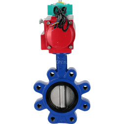 Затвор дисковый поворотный WBV1631N-2W-Fb-H Ду65 Ру16 LUG корпус - чугун QT450, диск - нержавеющая сталь 304, уплотнение - NBR, с пневмоприводом PA-DA-065 и магнитным переключателем ALS200D