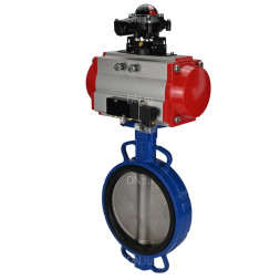 Затвор дисковый поворотный WBV1413E-2W-Fb-H Ду200 Ру16, корпус - чугун GGG50, диск - чугун GGG40, уплотнение - EPDM, с пневмоприводом PA-SA-160, пневмораспределителем 4M310-08 AC220V, БКВ APL-210N