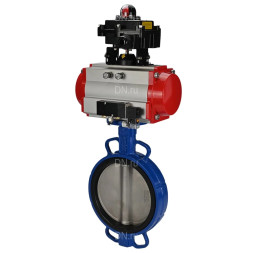 Затвор дисковый поворотный WBV1413E-2W-Fb-H Ду300 Ру16, корпус - чугун GGG50, диск - чугун GGG40, уплотнение - EPDM, с пневмоприводом PA-SA-210 с возвратными пружинами, пневмораспределителем 4M310-08 DC24V, БКВ APL-410N EX