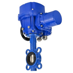 Затвор дисковый поворотный WBV1432N-2W-Fb-H Ду200 Ру16, корпус - чугун GGG50, диск - нержавеющая сталь 316L, уплотнение - NBR, с электроприводом QT-N-020M-O2-220VAC-У1