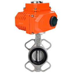 Затвор дисковый поворотный WBV3232V-2W-Fb-H Ду125 Ру16, корпус -нержавеющая сталь 316L, диск - нержавеющая сталь 316L, уплотнение - VITON, с электроприводом QT-N-010EM-О1-220VAC-У1 220В HARK