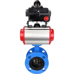 Затвор дисковый поворотный WBV1313E-2W-F-H Ду150 Ру16 фланцевый, корпус - чугун GGG40, диск - чугун GGG40, уплотнение - EPDM, с пневмоприводом PA-DA-130 и БКВ APL-410N EX
