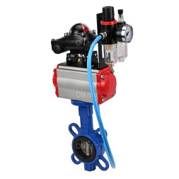 Затвор дисковый поворотный WBV1413E-2W-Fb-H Ду50 Ру16, корпус - чугун GGG50, диск - чугун GGG40, уплотнение - EPDM, с пневмоприводом PA-DA-065 двойного действия, пневмораспределителем 4M310-08 AC220V, БКВ APL-210N, БПВ AFC2000