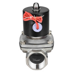 Клапан электромагнитный VS131-NT-NC-220VAC 2″ Ду50 Ру10, соленоидный двухходовой, корпус - нержавеющая сталь 304, уплотнение - NBR, резьбовой, нормально-закрытый, прямого действия, катушка - 220В