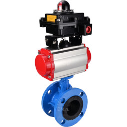 Затвор дисковый поворотный WBV1313E-2W-F-H Ду65 Ру16 фланцевый, корпус - чугун GGG40, диск - чугун GGG40, уплотнение - EPDM, с пневмоприводом PA-DA-105 и БКВ APL-410N EX