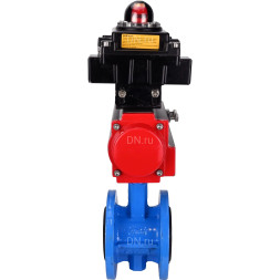 Затвор дисковый поворотный WBV1313E-2W-F-H Ду65 Ру16 фланцевый, корпус - чугун GGG40, диск - чугун GGG40, уплотнение - EPDM, с пневмоприводом PA-DA-105 и БКВ APL-410N EX