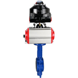 Затвор дисковый поворотный WBV1432E-2W-Fb-H Ду50 Ру16, корпус - чугун GGG50, диск - нержавеющая сталь 316L, уплотнение - EPDM, с пневмоприводом PA-DA-065 двойного действия, пневмораспределителем 4M310-08 AC220V, БКВ APL-510N-EX
