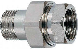 Соединение разъемное (американка) А-304-НР-ВР-PTFE 1 1/4″ Ду32 Ру20 с уплотнением под гайкой по плоскости, корпус - нержавеющая сталь AISI 304, присоединение - наружная/внутренняя резьба, тип резьбы - BSPT/BSPP