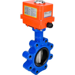 Затвор дисковый поворотный WBV1631E-2W-Fb-H Ду50 Ру16 LUG корпус - чугун QT450, диск - нержавеющая сталь 304, уплотнение - EPDM, межфланцевый, с электроприводом QT-N-003EM-O1-220VAC-У1 MINI 220В
