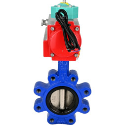Затвор дисковый поворотный WBV1616E-2W-Fb-H Ду125 Ру16 LUG корпус - чугун QT450, диск - чугун QT450, уплотнение - EPDM, с пневмоприводом PA-DA-105 и магнитным переключателем ALS200D