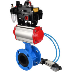 Затвор дисковый поворотный WBV1313E-2W-F-H Ду50 Ру16 фланцевый, корпус - чугун GGG40, диск - чугун GGG40, EPDM, с пневмоприводом PA-DA-105, пневмораспределителем 4V320-10 AC220V, БКВ APL-410N EX и БПВ AFC2000