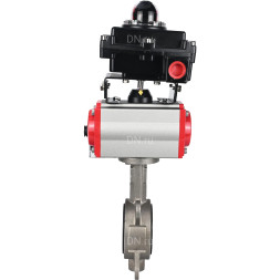 Затвор дисковый поворотный WBV3131N-2W-Fb-H Ду250 Ру16, корпус - нержавеющая сталь 304, диск - нержавеющая сталь 304, уплотнение - NBR, с пневмоприводом PA-DA-160, пневмораспределителем 4M310-08 AC220V и БКВ APL-410N EX
