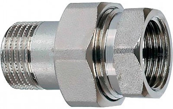 Соединение разъемное (американка) А-304-НР-ВР-PTFE 1 1/2″ Ду40 Ру20 с уплотнением под гайкой по плоскости, корпус - нержавеющая сталь AISI 304, присоединение - наружная/внутренняя резьба, тип резьбы - BSPT/BSPP в Уфе