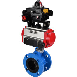 Затвор дисковый поворотный WBV1313E-2W-F-H Ду80 Ру16 фланцевый, корпус - чугун GGG40, диск - чугун GGG40, уплотнение - EPDM, с пневмоприводом PA-DA-105, пневмораспределителем 4M310-08 DC24V и БКВ APL-410N EX