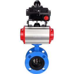 Затвор дисковый поворотный WBV1313E-2W-F-H Ду80 Ру16 фланцевый, корпус - чугун GGG40, диск - чугун GGG40, уплотнение - EPDM, с пневмоприводом PA-DA-105, пневмораспределителем 4M310-08 DC24V и БКВ APL-410N EX