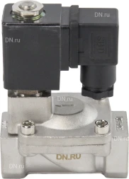 Клапан электромагнитный VS431-NT-NC-220VAC 3/4″ Ду20 Ру16, соленоидный двухходовой, корпус - нержавеющая сталь 304, уплотнение - NBR, резьбовой, нормально-закрытый, пилотный, катушка - 220В