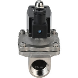 Клапан электромагнитный VS331-ET-NC-24VDC 3/4″ Ду20 Ру10, соленоидный двухходовой, корпус - нержавеющая сталь 304, уплотнение - EPDM, резьбовой, нормально-закрытый, прямого действия, катушка - 24В