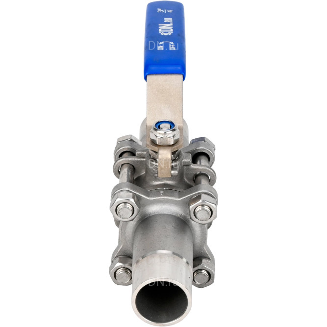 Кран шаровой BV3232P(3pc)-FP-W-H LONG Ду65 Ру25 полнопроходной, трехсоставной, корпус - нержавеющая сталь SS316, уплотнение - PTFE, под приварку, с рукояткой в Уфе