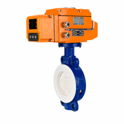 Затвор дисковый поворотный WBV3434Pf-2W-Fb-H Ду50 Ру16 корпус - углеродистая сталь WCB, диск - углеродистая сталь WCB, футерованный PTFE, уплотнение - PTFE, с электроприводом QT-N-005EM-B1-220VAC-У1-HARK