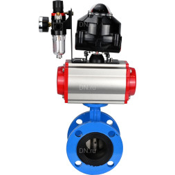 Затвор дисковый поворотный WBV1313E-2W-F-H Ду200 Ру16 фланцевый, корпус - чугун GGG40, диск - чугун GGG40, EPDM, с пневмоприводом PA-DA-140, пневмораспределителем 4M310-08 DC24V, БКВ APL-510N EX и БПВ AFC2000