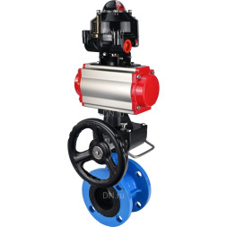 Затвор дисковый поворотный WBV1313E-2W-F-H Ду65 Ру16 фланцевый, корпус - чугун GGG40, диск - чугун GGG40, уплотнение - EPDM, с пневмоприводом PA-DA-105, БКВ APL-510N EX и ручным дублером MON1-250-T26-ISO