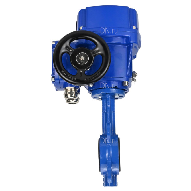 Затвор дисковый поворотный WBV1432N-2W-Fb-H Ду300 Ру16, корпус - чугун GGG50, диск - нержавеющая сталь 316L, уплотнение - NBR, с электроприводом QT-N-060M-O2-380VAC-У1 в Уфе