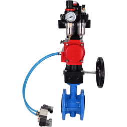 Затвор дисковый поворотный WBV1313E-2W-F-H Ду50 Ру16 фланцевый, корпус - чугун GGG40, диск - чугун GGG40, EPDM, с пневмоприводом PA-DA-105, пневмораспределителем 4V320-10 AC220V, БКВ APL-410N EX, ручным дублером MON1-250-T26-ISO и БПВ AFC2000