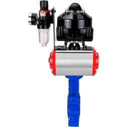 Затвор дисковый поворотный WBV1616E-2W-Fb-H Ду125 Ру16 LUG корпус - чугун QT450, диск - чугун QT450, уплотнение - EPDM, с пневмоприводом PA-SA-140, пневмораспределителем 4M310-08 DC24V, БКВ APL-510N EX и БПВ AFC2000