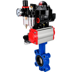 Затвор дисковый поворотный WBV1616E-2W-Fb-H Ду125 Ру16 LUG корпус - чугун QT450, диск - чугун QT450, уплотнение - EPDM, с пневмоприводом PA-SA-140, пневмораспределителем 4M310-08 DC24V, БКВ APL-510N EX и БПВ AFC2000