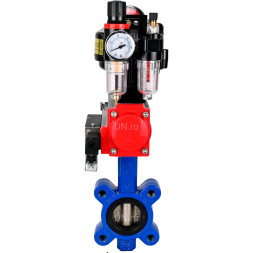 Затвор дисковый поворотный WBV1616E-2W-Fb-H Ду125 Ру16 LUG корпус - чугун QT450, диск - чугун QT450, уплотнение - EPDM, с пневмоприводом PA-SA-140, пневмораспределителем 4M310-08 DC24V, БКВ APL-510N EX и БПВ AFC2000