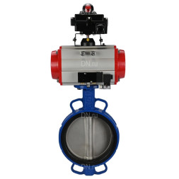 Затвор дисковый поворотный WBV1413E-2W-Fb-H Ду200 Ру16, корпус - чугун GGG50, диск - чугун GGG40, уплотнение - EPDM, с пневмоприводом PA-SA-160 с возвратными пружинами, пневмораспределителем 4M310-08 AC220V, БКВ APL-410N EX