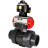 Кран шаровой BV4242E-FP-GRM-ISO Дн32 Ру10 полнопроходной, корпус - НПВХ, шар - НПВХ, уплотнение - EPDM, с пневмоприводом PA-DA-052, пневмораспределителем 4M310-08 AC220V и БКВ APL-510N EX в Уфе