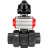 Кран шаровой BV4242E-FP-GRM-ISO Дн32 Ру10 полнопроходной, корпус - НПВХ, шар - НПВХ, уплотнение - EPDM, с пневмоприводом PA-DA-052, пневмораспределителем 4M310-08 AC220V и БКВ APL-510N EX в Уфе