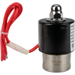 Клапан электромагнитный VS131-ET-NC-24VDC 1/4″ Ду8 Ру10, соленоидный двухходовой, корпус - нержавеющая сталь 304, уплотнение - EPDM, резьбовой, нормально-закрытый, прямого действия, катушка - 24В