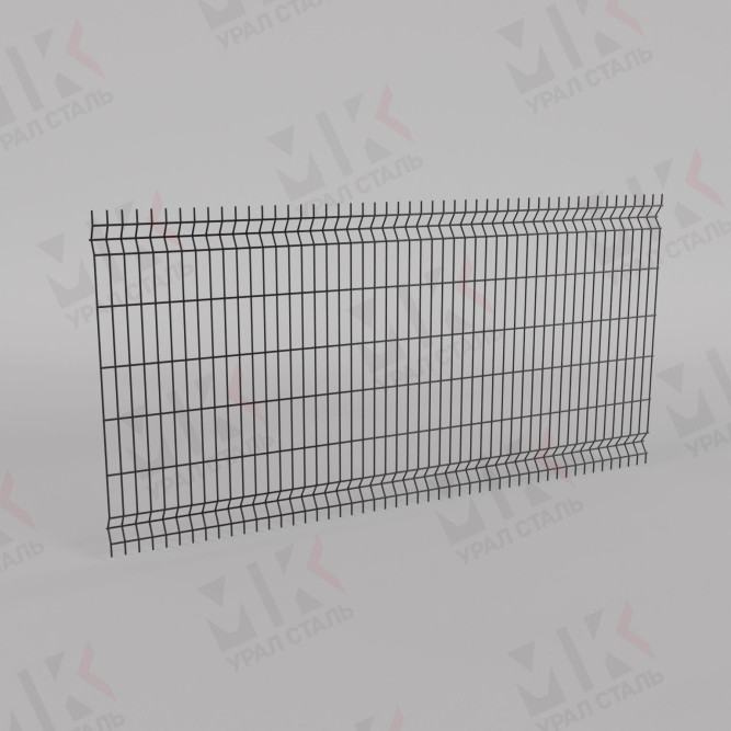 3Д забор черный (RAL 9005) 2500х3000х4 Light в Уфе