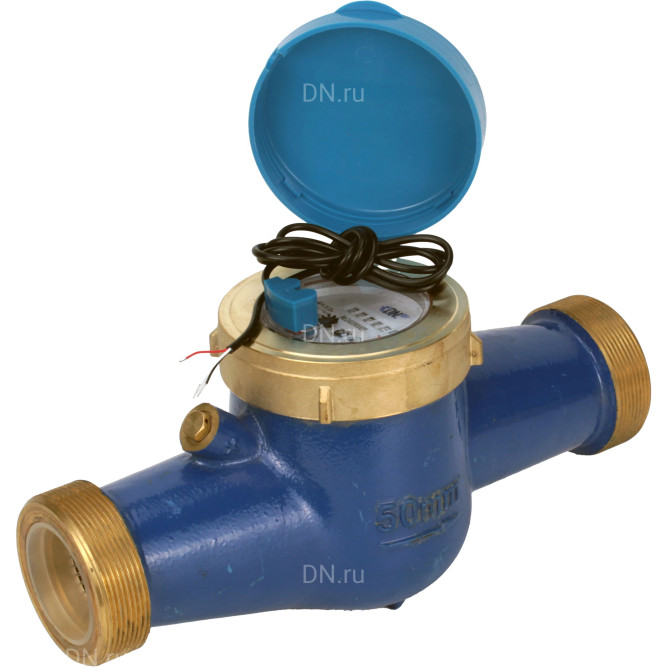 Счетчик воды универсальный крыльчатый MKУ2и Ду50 Ру16 с импульсным выходом, многоструйный, чугунный, резьбовой, L=300мм в Уфе