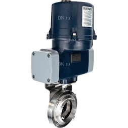 Затвор дисковый поворотный WBV3131E-2W-W-H Ду32 Ру10 под приварку, корпус - пищевая нерж. сталь AISI 304, диск - нерж. сталь AISI 304, уплотнение - EPDM, с электроприводом четвертьоборотным QTSA-N-003EM-O0-220VAC с пружинным возвратом