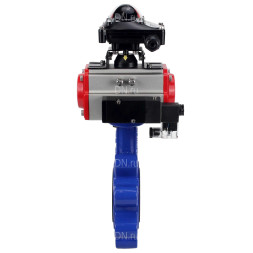 Затвор дисковый поворотный WBV1631E-2W-Fb-H Ду125 Ру16 LUG корпус - чугун QT450, диск - нержавеющая сталь 304, уплотнение - EPDM, с пневмоприводом PA-DA-105, пневмораспределителем 4M310-08 AC220V и БКВ APL-210N
