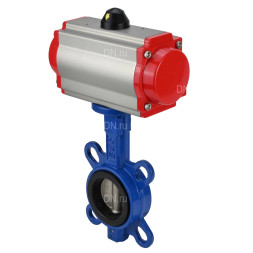 Затвор дисковый поворотный WBV1132N-2W-Fb-H Ду125 Ру16, корпус - чугун GG25, диск - нержавеющая сталь 316L, уплотнение - NBR, с пневмоприводом PA-DA-105 двойного действия, пневмораспределителем 4M310-08 DC24V