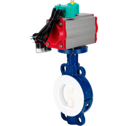 Затвор дисковый поворотный WBV3434Pf-2W-Fb-R Ду150 Ру16 корпус - углеродистая сталь WCB, диск - углеродистая сталь WCB, футерованный PTFE, уплотнение - PTFE, с PA-DA-105, 4M310-08 AC220V и ALS200D