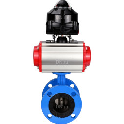 Затвор дисковый поворотный WBV1313E-2W-F-H Ду50 Ру16 фланцевый, корпус - чугун GGG40, диск - чугун GGG40, уплотнение - EPDM, с пневмоприводом PA-DA-105 и БКВ APL-510N EX