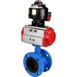 Затвор дисковый поворотный WBV1313E-2W-F-H Ду65 Ру16 фланцевый, корпус - чугун GGG40, диск - чугун GGG40, уплотнение - EPDM, с пневмоприводом PA-DA-105 и БКВ APL-510N EX