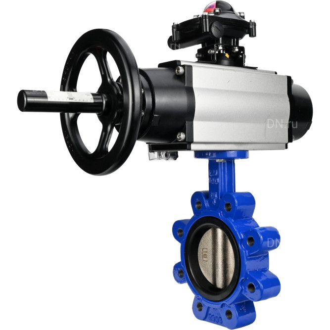 Затвор дисковый поворотный WBV1616N-2W-Fb-H Ду125 Ру16 LUG корпус - чугун QT450, диск - чугун QT450, уплотнение - NBR, с пневмоприводом PA-DA-105-1, пневмораспределителем 4M310-08 AC220V и БКВ APL-210N в Уфе