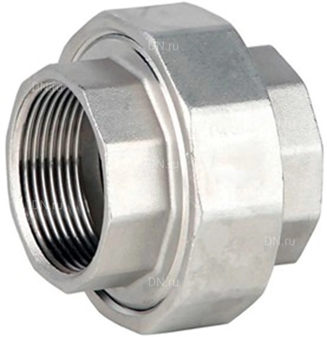 Соединение разъемное (американка) А-304-ВР-ВР-PTFE 3″ Ду80 Ру20 с уплотнением под гайкой по плоскости, корпус - нержавеющая сталь AISI 304, присоединение - внутренняя/внутренняя резьба, тип резьбы - BSPP в Уфе