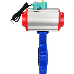 Затвор дисковый поворотный WBV1616N-2W-Fb-H Ду50 Ру16 LUG корпус - чугун QT450, диск - чугун QT450, уплотнение - NBR, с пневмоприводом PA-DA-065, пневмораспределителем 4M310-08 DC24V и магнитным переключателем ALS200D