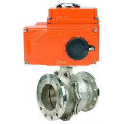 Кран шаровой BV3232P(2pc)-FP-F-ISO-R Ду250 Ру16 полнопроходной двухходовой, нержавеющая сталь 316, фланцевый, уплотнение - PTFE, с электроприводом QT-N-080EM-O1-220VAC-У1 HARK