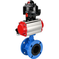 Затвор дисковый поворотный WBV1313E-2W-F-H Ду200 Ру16 фланцевый, корпус - чугун GGG40, диск - чугун GGG40, уплотнение - EPDM, с пневмоприводом PA-DA-140, пневмораспределителем 4M310-08 AC220V и БКВ APL-510N EX